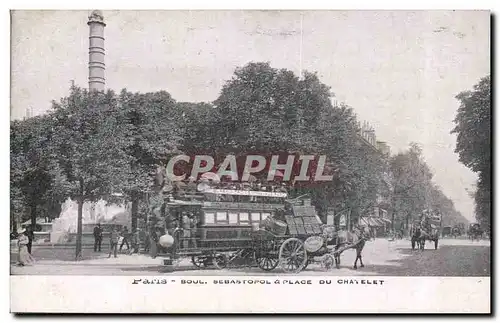 Cartes postales Paris Boulevard Sebastopol et place du Chatelet