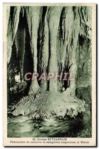 Cartes postales Grottes de Betharram Phenomene de stalactite et stalagmites suspendues le miroir