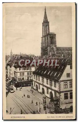 Ansichtskarte AK Strasbourg Le vieux marche aux poissons