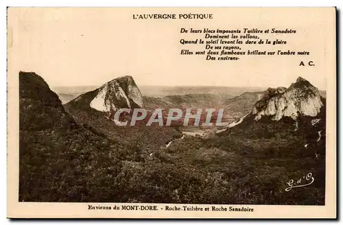 Cartes postales Environs du Mont Dore Roche Tuiliere et roche sanadoire