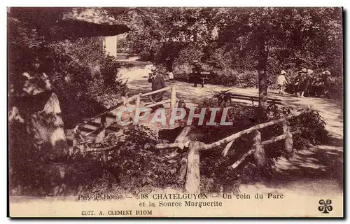 Cartes postales Chatel Guyon Un coin du parc et la source Marguerite