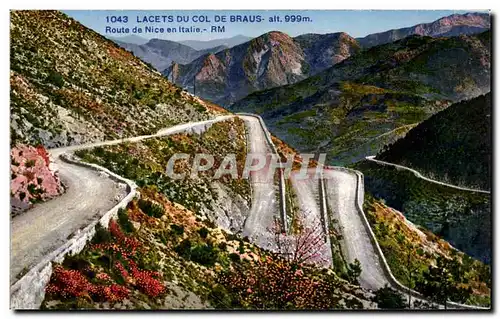 Cartes postales Lacets du col de Braus Roue de Nice en Italie