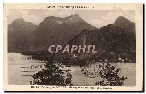 Cartes postales Lac d Annecy Duingt Montagne d Entreverne et le charbon