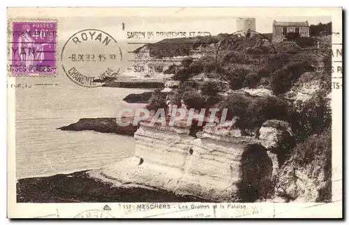 Cartes postales Meschers Les grottes et la falaise