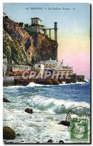 Cartes postales Menton Les rochers rouges