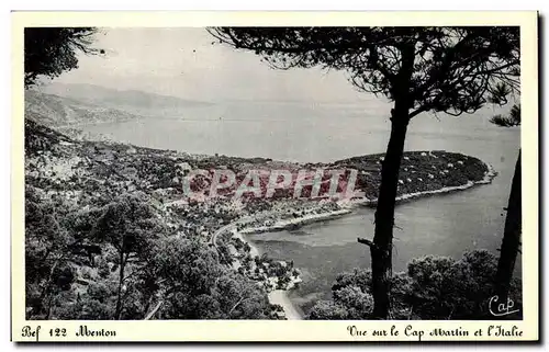 Cartes postales Menton Vue sur le Cap Martin et l Italie