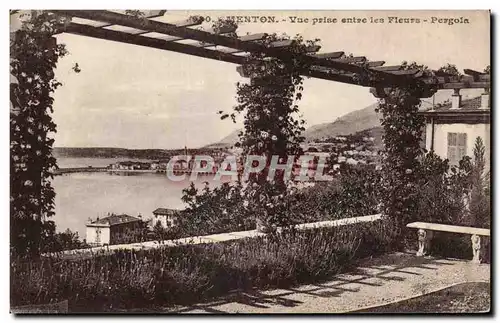 Ansichtskarte AK Menton Vue prise entre les fleurs Pergola