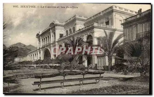 Cartes postales Menton Le casino et les jardins