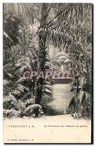 Cartes postales Frankfurt Das Palmenhaus vom Wasserfall aus gesehen