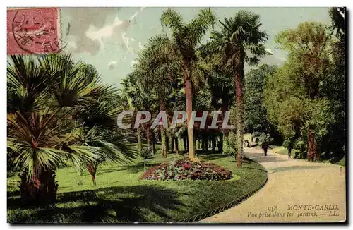 Cartes postales Monaco Monte Carlo Vue prise dans les jardins