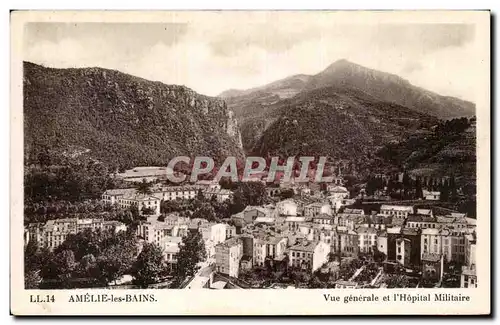 Cartes postales Amelie les Bains Vue generale et l hopital militaire