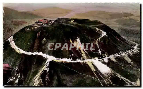 Cartes postales Le sommet du Puy de Dome et sa route automobile vus d avion