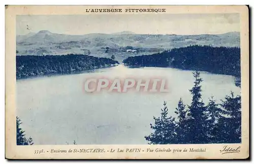 Ansichtskarte AK environs de St Nectaire Le lac pavin Vue generale prise de Montchal