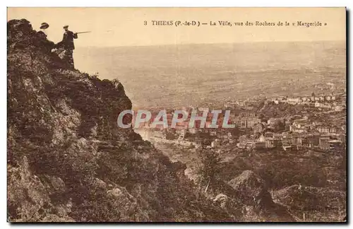 Ansichtskarte AK Auvergne Thiers La ville vue des rochers de la Margeride