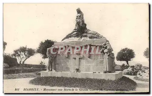 Cartes postales Biarritz Monument aux morts de la grande guerre