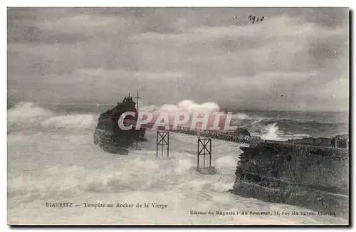 Cartes postales Biarritz Tempeteau rocher de la vierge