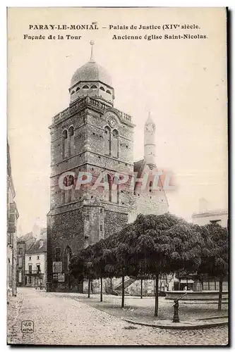 Ansichtskarte AK Paray le Monial Palais de justice Facade de la tour Ancienne Eglise Saint Nicolas
