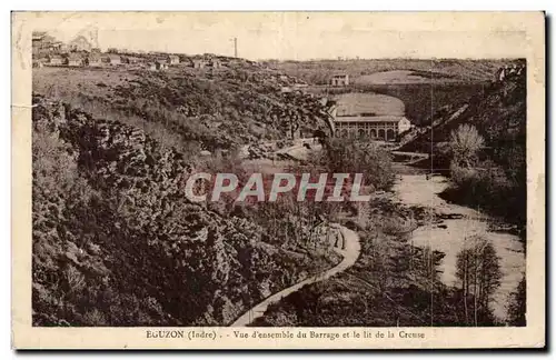 Cartes postales Eguzon Vue d ensemble du barrage et le lit de la Creuse