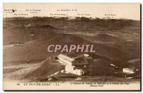 Ansichtskarte AK Auvergne Puy de Dome L auberge du temple de Mercure et la chaine des Puys