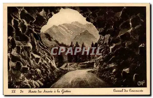 Cartes postales Route des Aravis a al Giettaz Tunnel des tournants