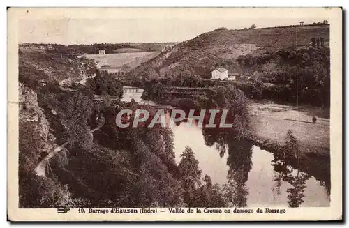 Cartes postales Barrage d Eguzon Vallee de la Creuse en dessous du barrage