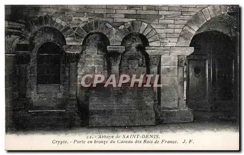 Cartes postales Abbaye de Saint Denis Crypte Porte en bronze du caveau des rois de France