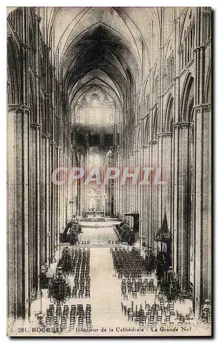 Ansichtskarte AK Bourges Interieur de la cathedrale La grande nef