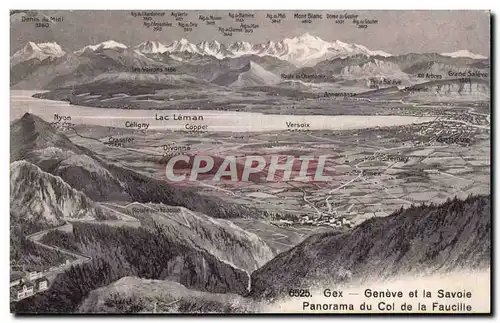 Cartes postales Gex Geneve et la Savoie Panorama du col de la Faucille
