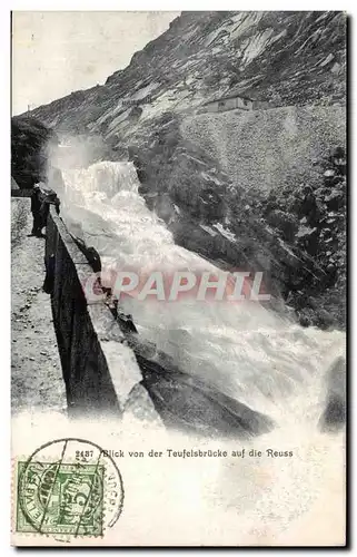 Cartes postales Suisse Blick von der Teufelsbrucke auf die Reuss