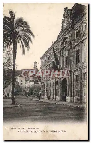 Cartes postales Cannes Place de l hotel de ville