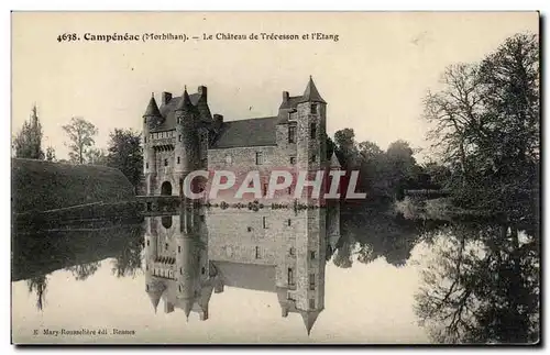 Ansichtskarte AK Campeneac Le chateau de Trecesson et l etang