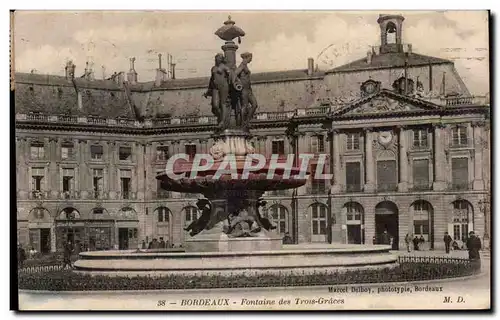 Ansichtskarte AK Bordeaux Fontaine des Trois Graces