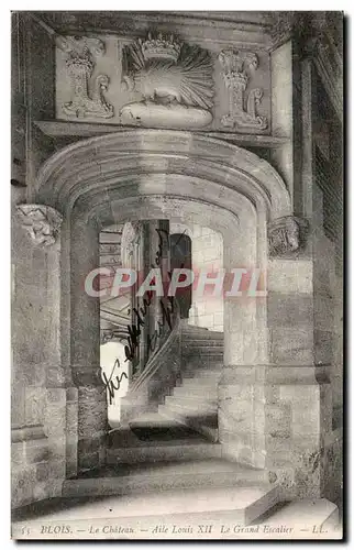 Cartes postales Blois Le chateau Aile Louis XII Le grand escalier