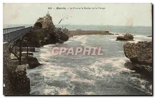 Cartes postales Biarritz Le pont et le rocher de la vierge