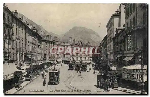 Cartes postales Grenoble La place Grenette et le Saint Eynard