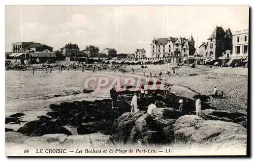 Ansichtskarte AK Le Croisic Les rochers et la plage du Port Lin