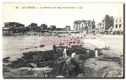 Ansichtskarte AK Le Croisic Les rochers et la plage du Port Lin