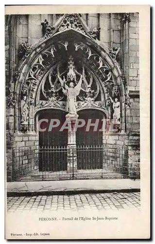 Cartes postales Peronne Portail de l eglise St Jean Baptiste