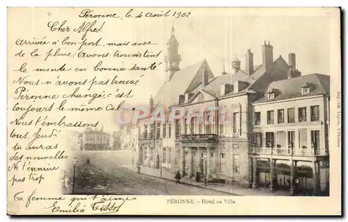 Cartes postales Peronne Hotel de ville