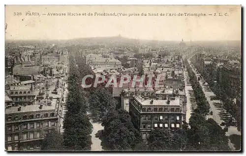 Cartes postales Paris Avenues Hoche et de Friedland Vue prise du haut de l arc de Triomphe