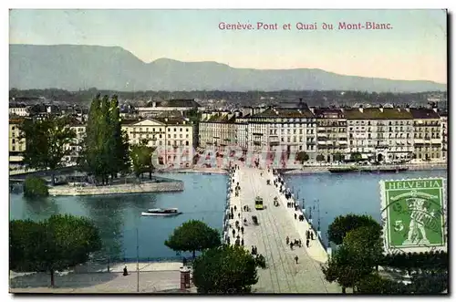 Ansichtskarte AK Suisse Pont et quai du Mont Blanc