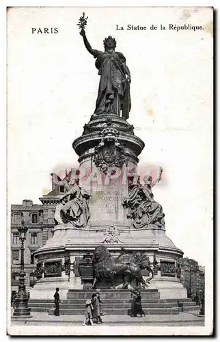 Ansichtskarte AK Paris La statue de la Republique Lion