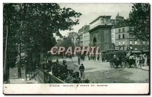 Cartes postales Paris Boulevard et Porte St Martin