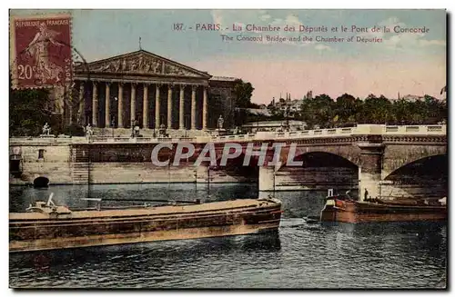 Ansichtskarte AK Paris La chambre des deputes et le pont de la Concorde