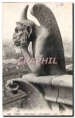 Cartes postales Paris Notre Dame Une chimere