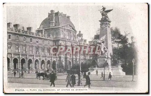 Ansichtskarte AK Paris Place du Carrousel et statue de Gambetta