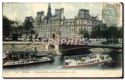 Ansichtskarte AK Paris Hotel de ville et le pont d Arcade