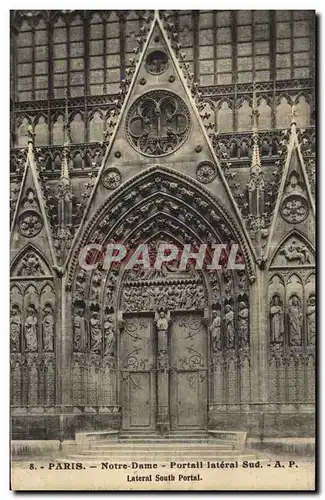 Cartes postales Paris Notre Dame Portail lateral sud