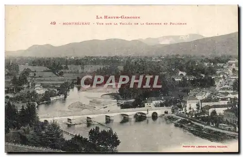 Cartes postales Montrejeau Vue sur la vallee de la Garonne et Polignan