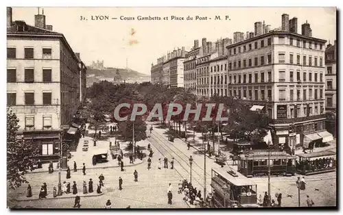 Ansichtskarte AK Lyon Cours Gambetta et place du pont